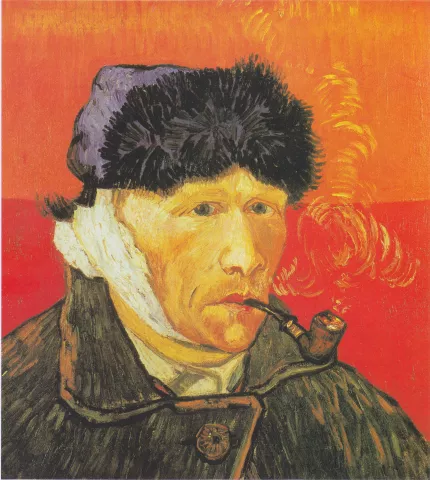 Self-portrait of Vincent van Gogh from the right. Arles 1889.