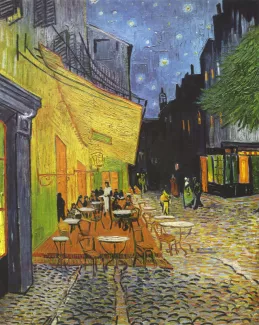 Café Terrace at Night. Vincent van Gogh - Place du Forum Arles. 1888